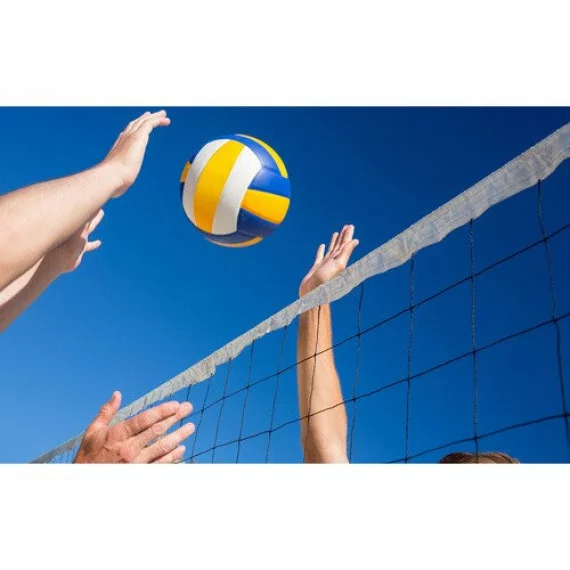 Fileu multisport pentru volei, badminton, tenis, Trizand Volleyball net, include husa transport, dimensiune fileu 9.5 x 1m