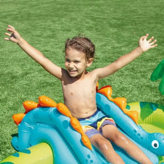 Loc de joaca tip piscina, Intex Dino 57166NP, dimensiune 191 x 152 x 58 cm