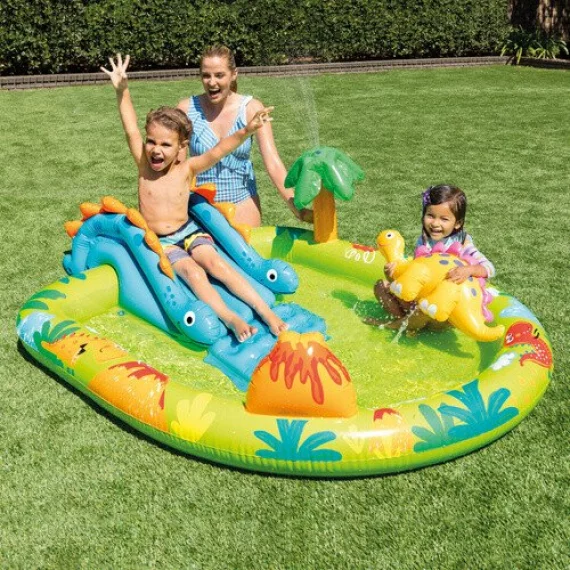 Loc de joaca tip piscina, Intex Dino 57166NP, dimensiune 191 x 152 x 58 cm