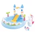 Piscina Loc de Joaca Acvatic Castel cu Unicorn Intex 56148NP – 196 x 178 x 127 cm, Tobogan si Stropitoare