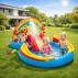 Piscina, Loc de Joaca Acvatic Gonflabil Curcubeu Intex 57453NP – 297 x 193 x 135 cm, Tobogan, Fantana, Inele si Mingi