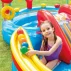Piscina, Loc de Joaca Acvatic Gonflabil Curcubeu Intex 57453NP – 297 x 193 x 135 cm, Tobogan, Fantana, Inele si Mingi