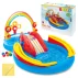 Piscina, Loc de Joaca Acvatic Gonflabil Curcubeu Intex 57453NP – 297 x 193 x 135 cm, Tobogan, Fantana, Inele si Mingi