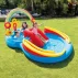 Piscina, Loc de Joaca Acvatic Gonflabil Curcubeu Intex 57453NP – 297 x 193 x 135 cm, Tobogan, Fantana, Inele si Mingi