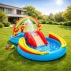 Piscina, Loc de Joaca Acvatic Gonflabil Curcubeu Intex 57453NP – 297 x 193 x 135 cm, Tobogan, Fantana, Inele si Mingi