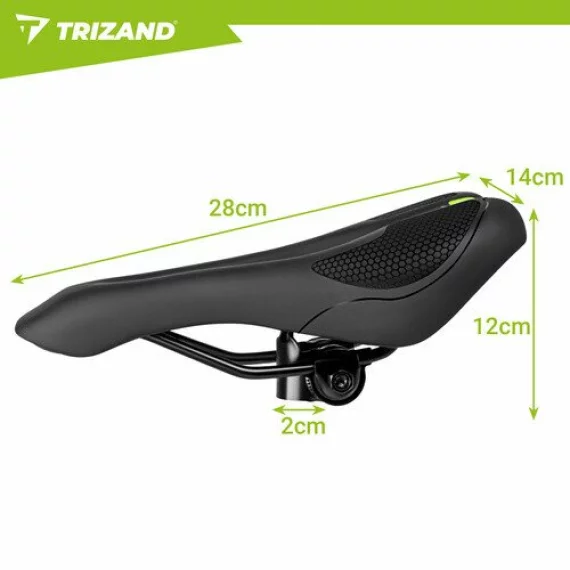 Sa de Bicicleta Trizand 28x14 cm – Confortabil, Capitonat, Negru