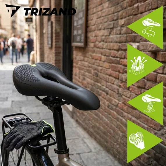 Sa de Bicicleta Trizand 28x14 cm – Confortabil, Capitonat, Negru