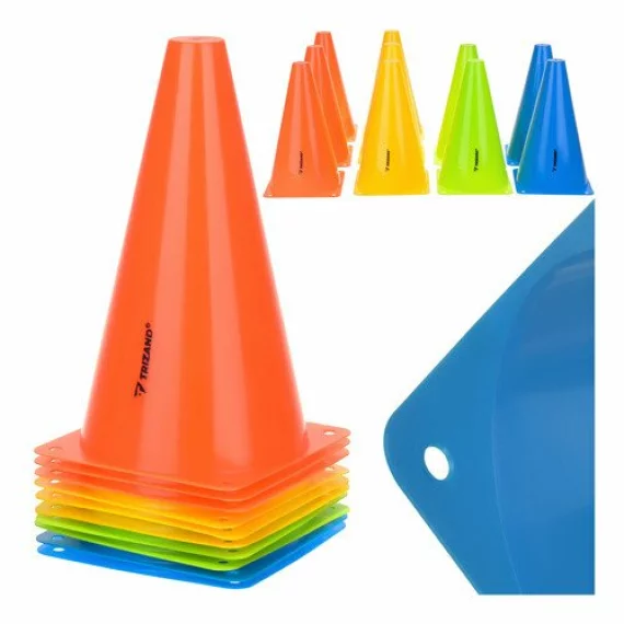 Set 10 conuri colorate, inaltime 23 cm, Trizand Training Cones