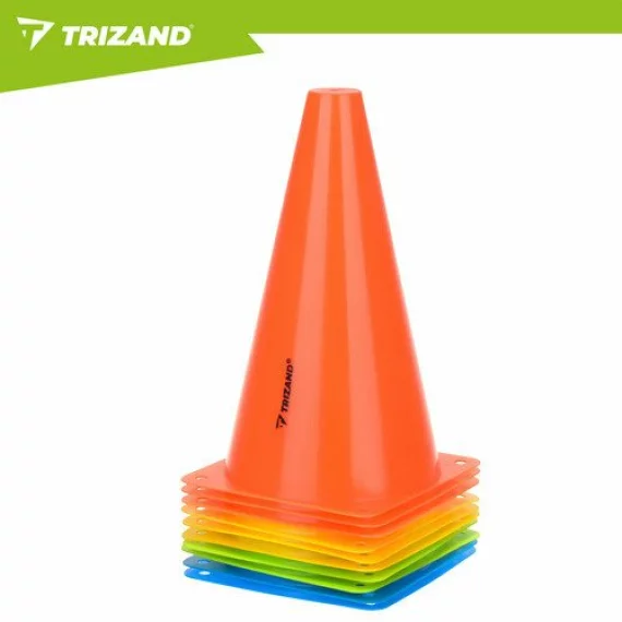 Set 10 conuri colorate, inaltime 23 cm, Trizand Training Cones