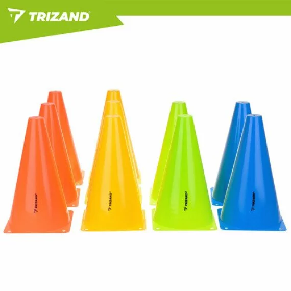 Set 10 conuri colorate, inaltime 23 cm, Trizand Training Cones