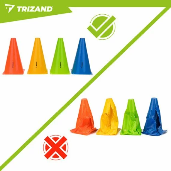 Set 10 conuri colorate, inaltime 23 cm, Trizand Training Cones
