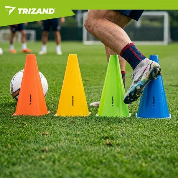 Set 10 conuri colorate, inaltime 23 cm, Trizand Training Cones