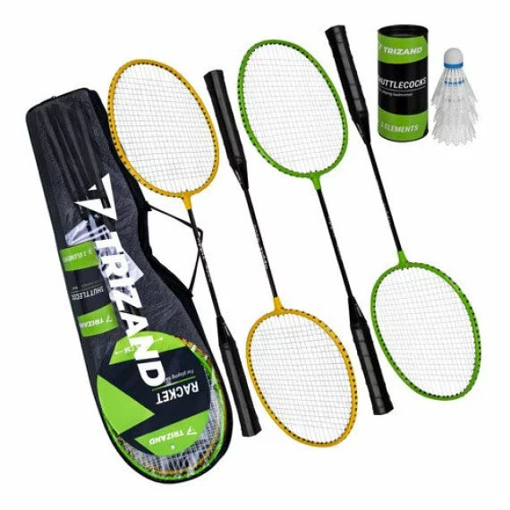 Set Badminton Trizand 8 Piese – 4 Rachete, 3 Fluturasi, Husa de Transport