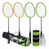Set Badminton Trizand 8 Piese – 4 Rachete, 3 Fluturasi, Husa de Transport