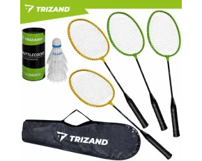 Set Badminton Trizand 8 Piese – 4 Rachete, 3 Fluturasi, Husa de Transport