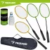 Set Badminton Trizand 8 Piese – 4 Rachete, 3 Fluturasi, Husa de Transport