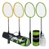 Set Badminton Trizand 8 Piese – 4 Rachete, 3 Fluturasi, Husa de Transport