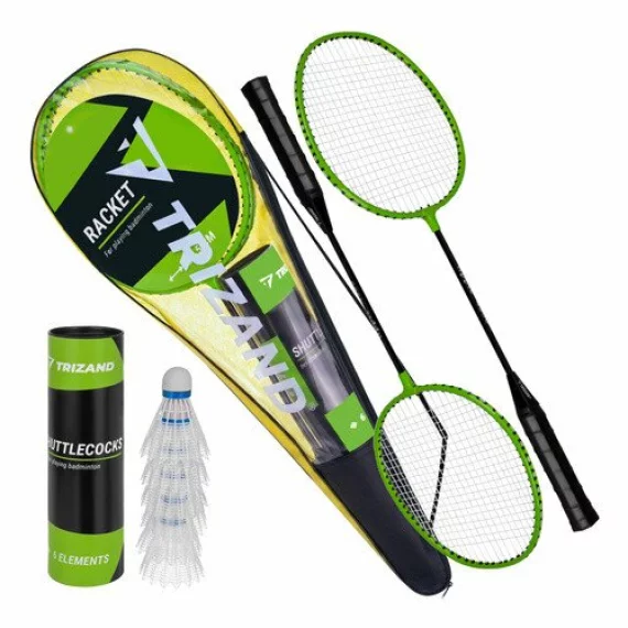 Set Badminton Trizand 9 Piese – 2 Rachete, 6 Fluturasi, Husa de Transport