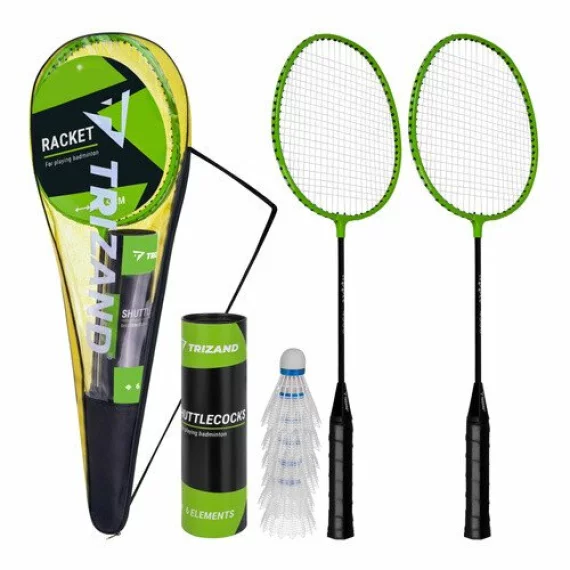 Set Badminton Trizand 9 Piese – 2 Rachete, 6 Fluturasi, Husa de Transport