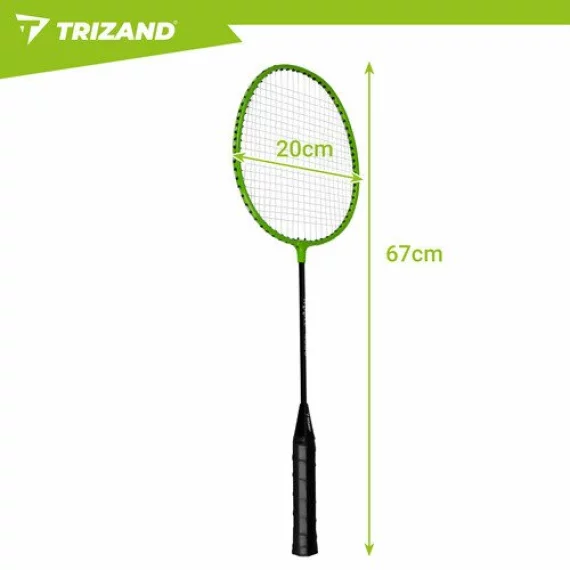 Set Badminton Trizand 9 Piese – 2 Rachete, 6 Fluturasi, Husa de Transport