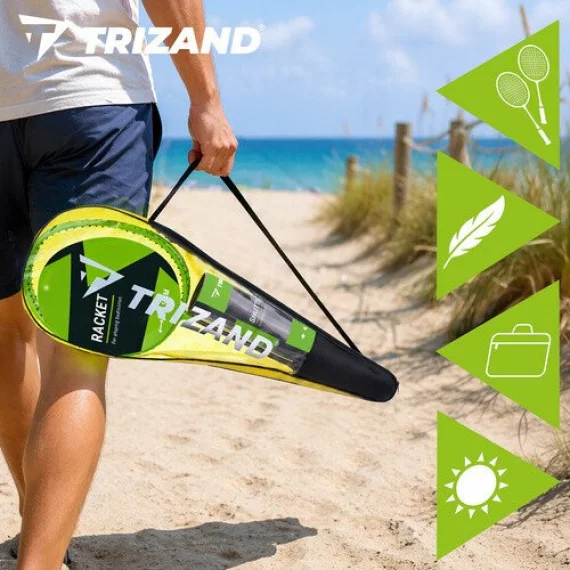 Set Badminton Trizand 9 Piese – 2 Rachete, 6 Fluturasi, Husa de Transport