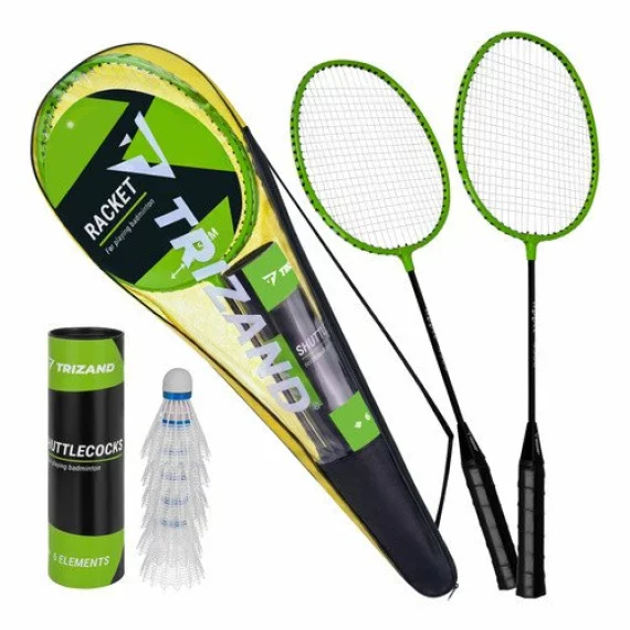Set Badminton Trizand 9 Piese – 2 Rachete, 6 Fluturasi, Husa de Transport