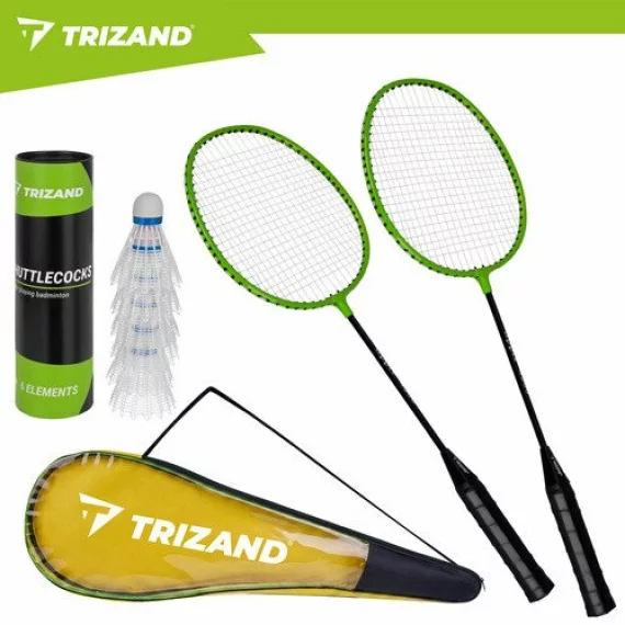 Set Badminton Trizand 9 Piese – 2 Rachete, 6 Fluturasi, Husa de Transport