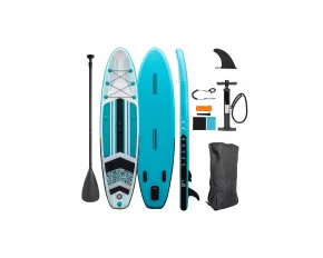 Placa stand up paddle, e4fun Allround Stand Up Paddle Board, dimensiuni 320 x 81 x 15 cm, turcoaz