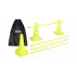 Set antrenament pentru agilitate Merco Jump 8CS38, compus din 8 conuri de 38 cm si 8 bare pliabile