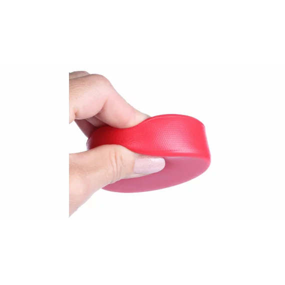 Puc de hochei din spuma pentru incepatori, Merco Foam Puck soft, rosu