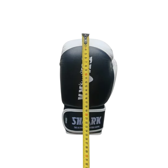 Manusi Box Shark Negru cu Alb 10oz - Manusi Box si MMA Piele Premium, Antrenament si Competitie