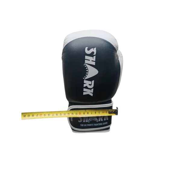 Manusi Box Shark Negru cu Alb 10oz - Manusi Box si MMA Piele Premium, Antrenament si Competitie