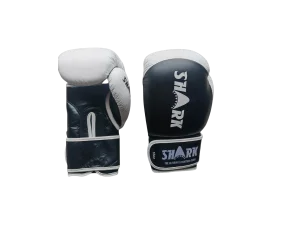 Manusi Box Shark Negru cu Alb 10oz - Manusi Box si MMA Piele Premium, Antrenament si Competitie
