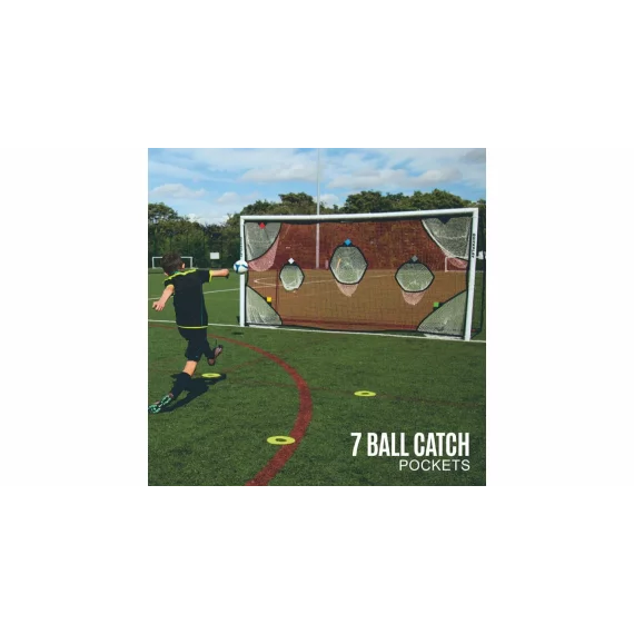 Plasa de antrenament pentru suturi destinata portilor de fotbal cu dimensiunile de 16 x 7 FT (4,88 x 2,13 m) 7 zone de tintire