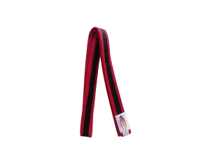 Centura din bumbac pentru kimono, Top Budo, lungime 300 cm, culoare rosu-negru-rosu