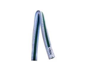 Centura din bumbac pentru kimono, Top Budo, lungime 320 cm, culoare alb-verde-alb
