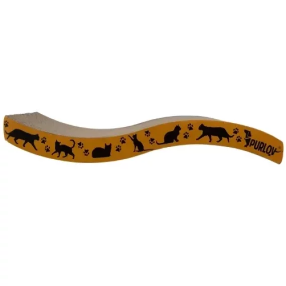 Carton de zgariat pentru pisici, Purlov Cat Scratcher, imita copacii, satisface nevoia de zgariat si ascutit unghii, 23 x 43 x 4 cm