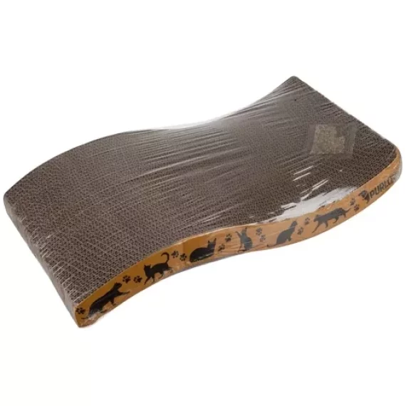 Carton de zgariat pentru pisici, Purlov Cat Scratcher, imita copacii, satisface nevoia de zgariat si ascutit unghii, 23 x 43 x 4 cm