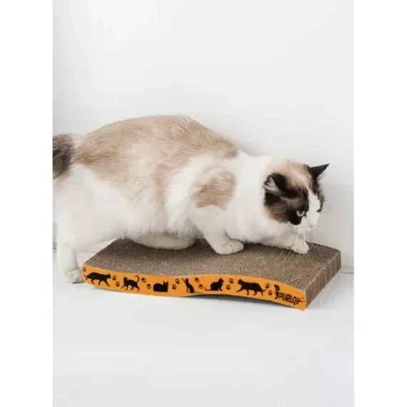 Carton de zgariat pentru pisici, Purlov Cat Scratcher, imita copacii, satisface nevoia de zgariat si ascutit unghii, 23 x 43 x 4 cm