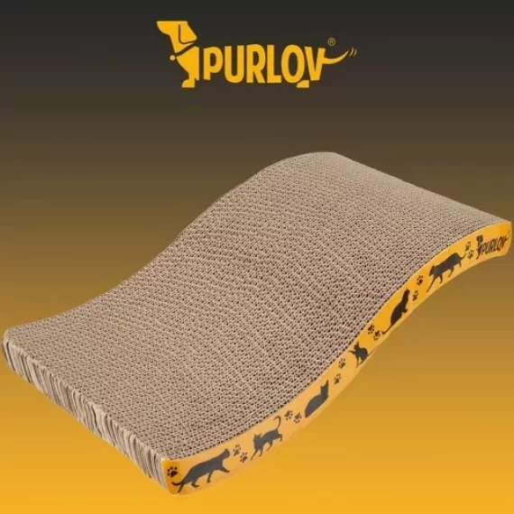 Carton de zgariat pentru pisici, Purlov Cat Scratcher, imita copacii, satisface nevoia de zgariat si ascutit unghii, 23 x 43 x 4 cm