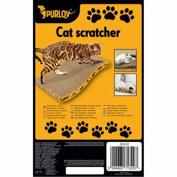 Carton de zgariat pentru pisici, Purlov Cat Scratcher, imita copacii, satisface nevoia de zgariat si ascutit unghii, 23 x 43 x 4 cm