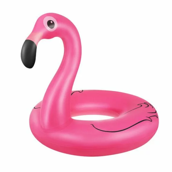 Colac gonflabil pentru piscina sau mare, Trizand Flamingo, diametru 102cm, inaltime 102 cm