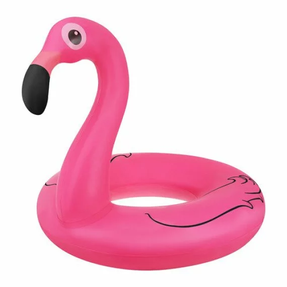 Colac gonflabil pentru piscina sau mare, Trizand Flamingo, diametru 102cm, inaltime 102 cm