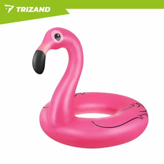 Colac gonflabil pentru piscina sau mare, Trizand Flamingo, diametru 102cm, inaltime 102 cm