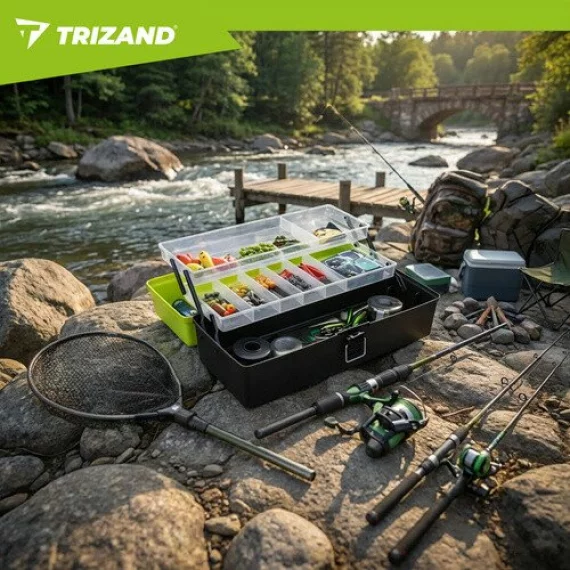 Cutie depozitare pentru pescuit sau obiecte mici, Trizand Fishing Tackle Box, dimensiune 33 × 16 × 13 cm
