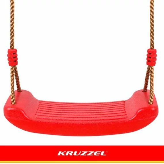 Leagan copii pentru curte si casa Kruzzel franghii reglabile, culoare rosu