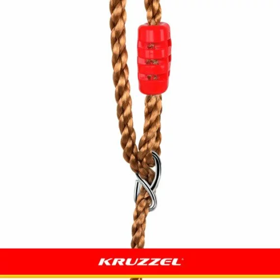 Leagan copii pentru curte si casa Kruzzel franghii reglabile, culoare rosu