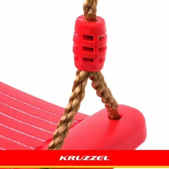 Leagan copii pentru curte si casa Kruzzel franghii reglabile, culoare rosu