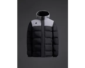 Palton captusit Kanzu Negru / Gri deschis