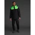 Palton captusit Kanzu Negru/Fluor verde